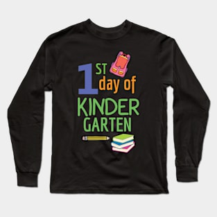 1St Day Of Kindergarten For Boy Girl School Gift Long Sleeve T-Shirt